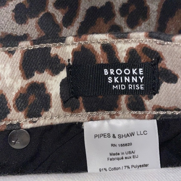 Veronica Beard Brooke Skinny Mid Rise Jeans in Coated Leopard SZ 25 EUC - Picture 4 of 5